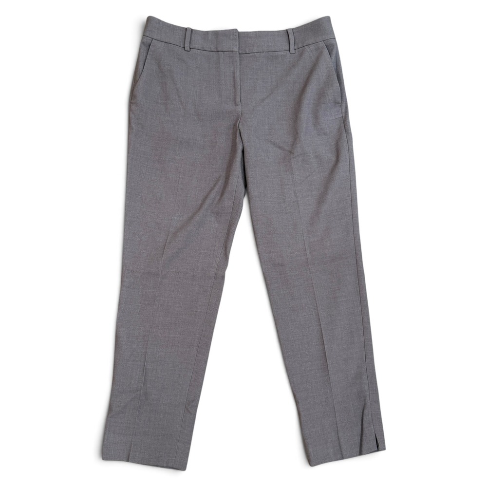 Talbots Hampshire Ankle Pants Womens 12 Grey Straight Leg Dress Trousers Stretch